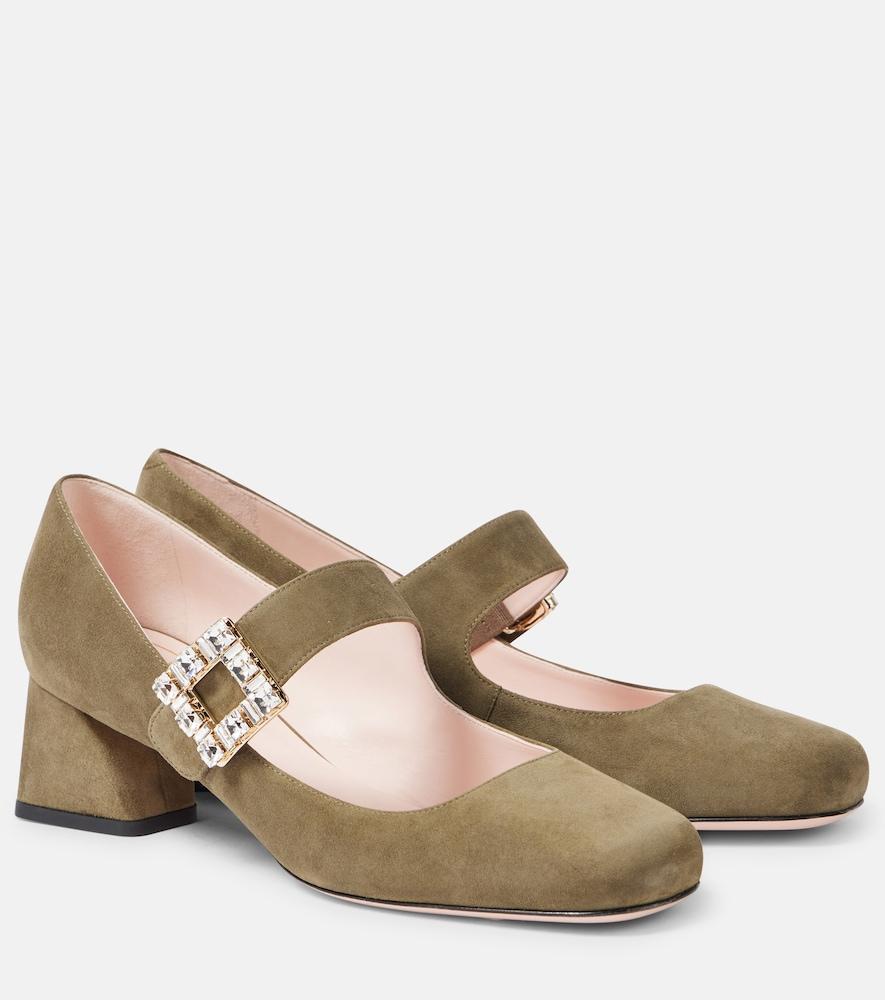 roger vivier trés vivier 45 suede pumps