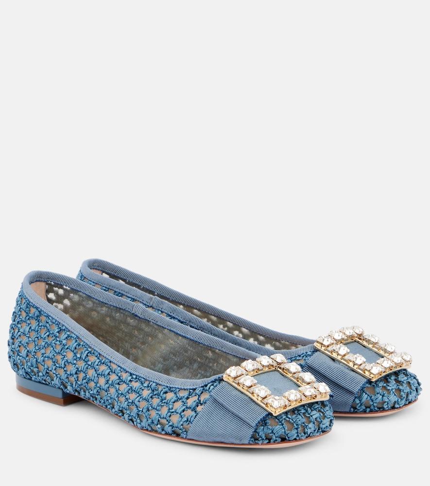 roger vivier tres vivier embellished ballet flats