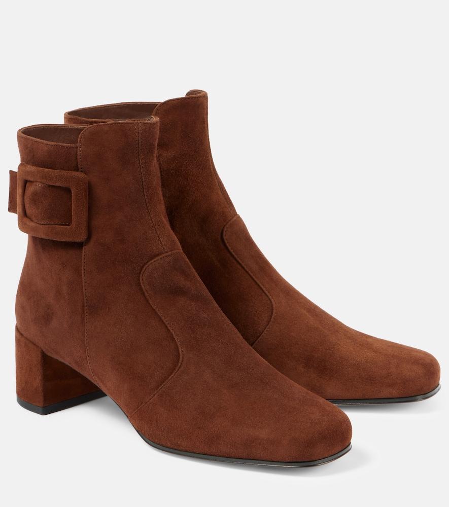 roger vivier tres vivier polly suede ankle boots