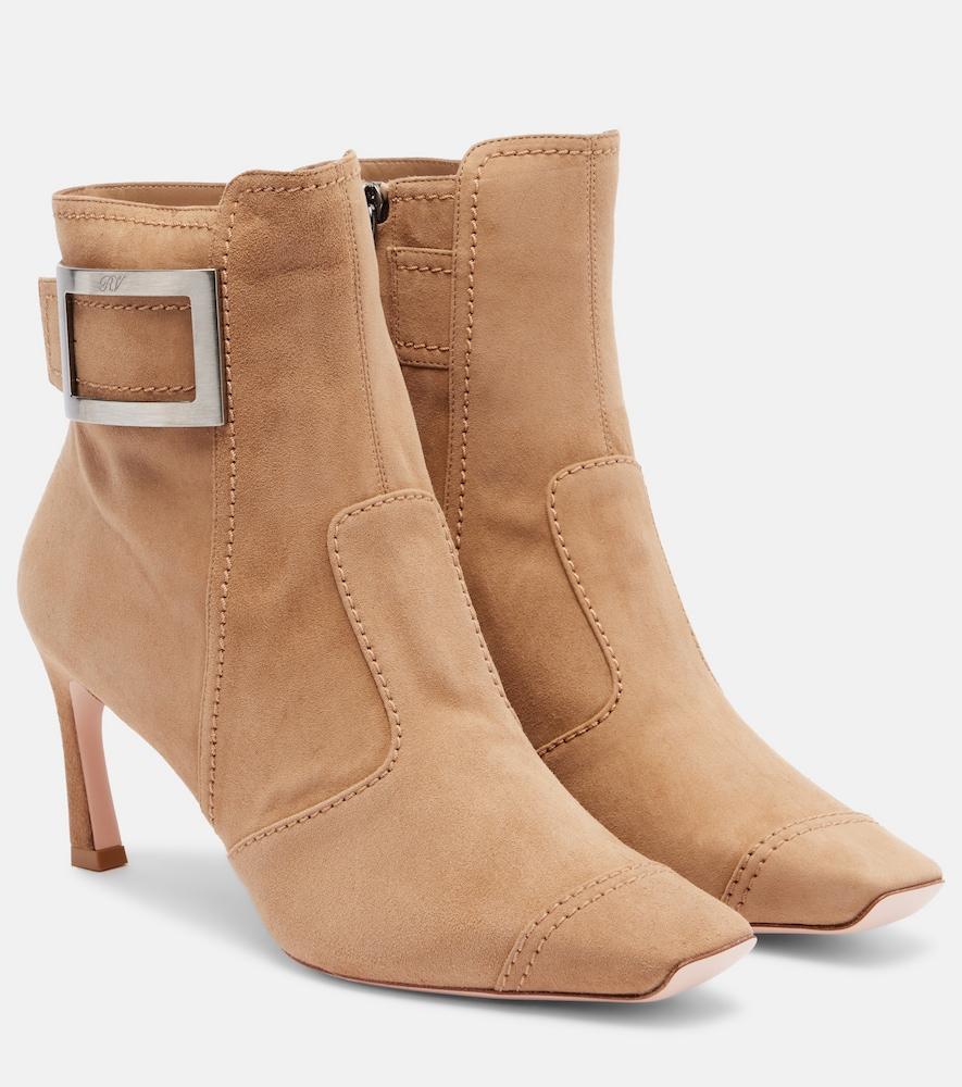 roger vivier trompette 70 suede ankle boots