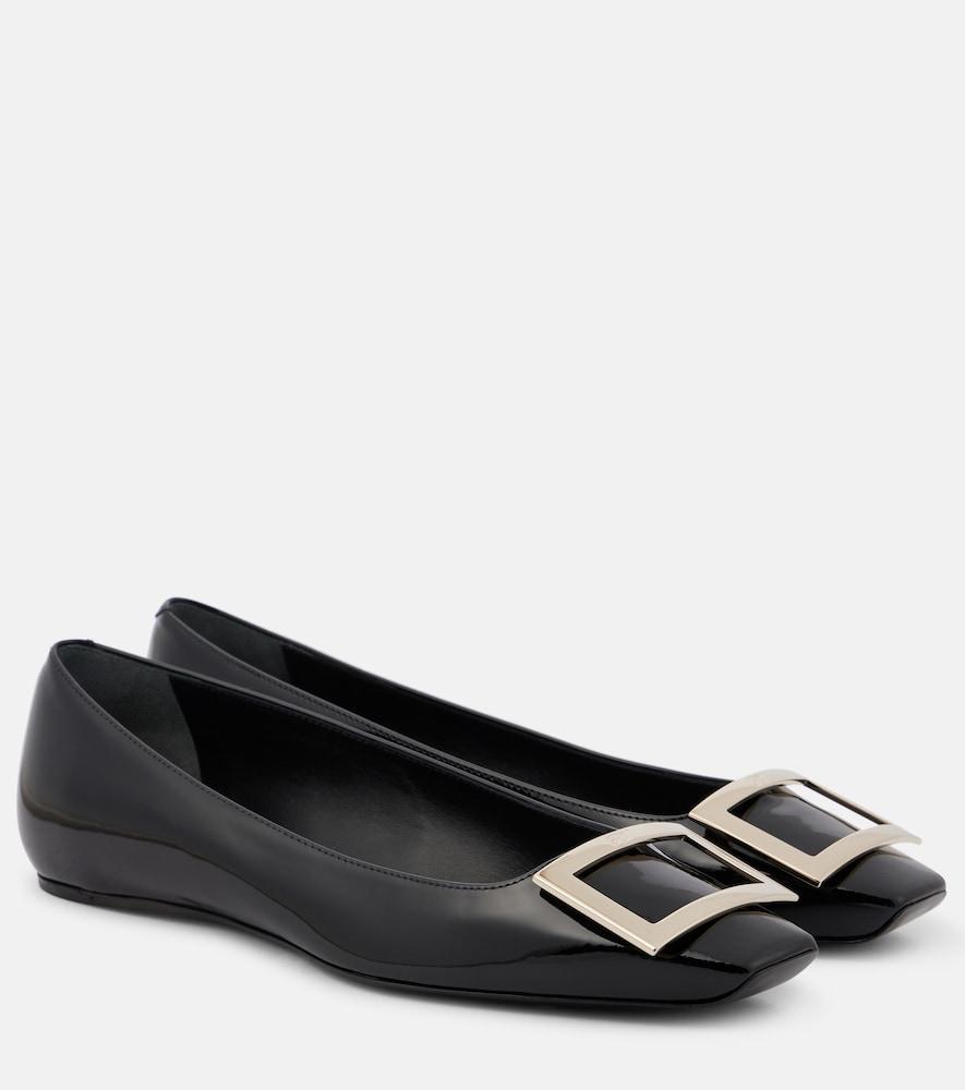 roger vivier trompette patent leather ballet flats