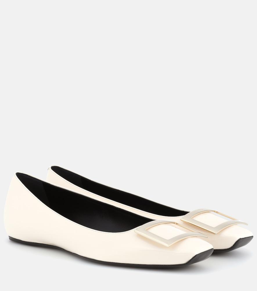 roger vivier trompette patent leather ballet flats