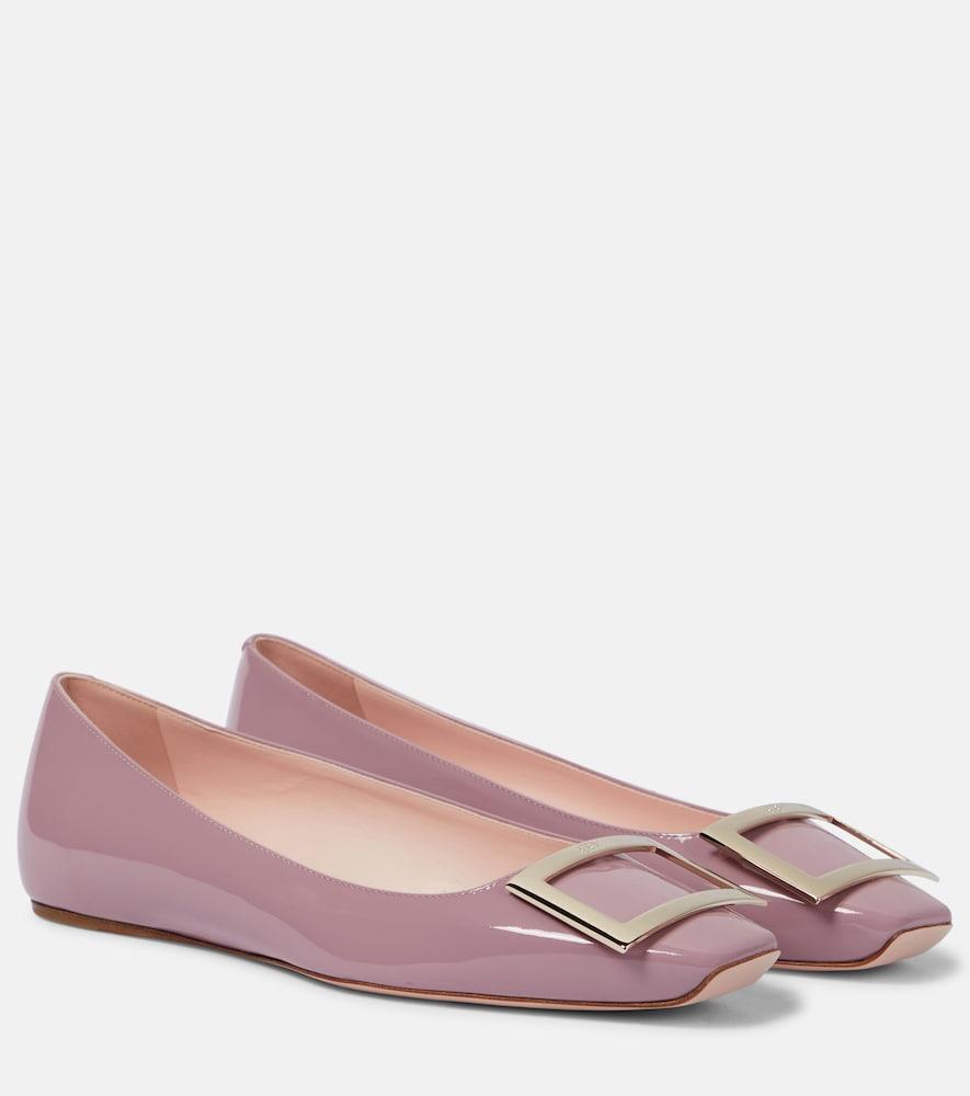 roger vivier trompette patent leather ballet flats