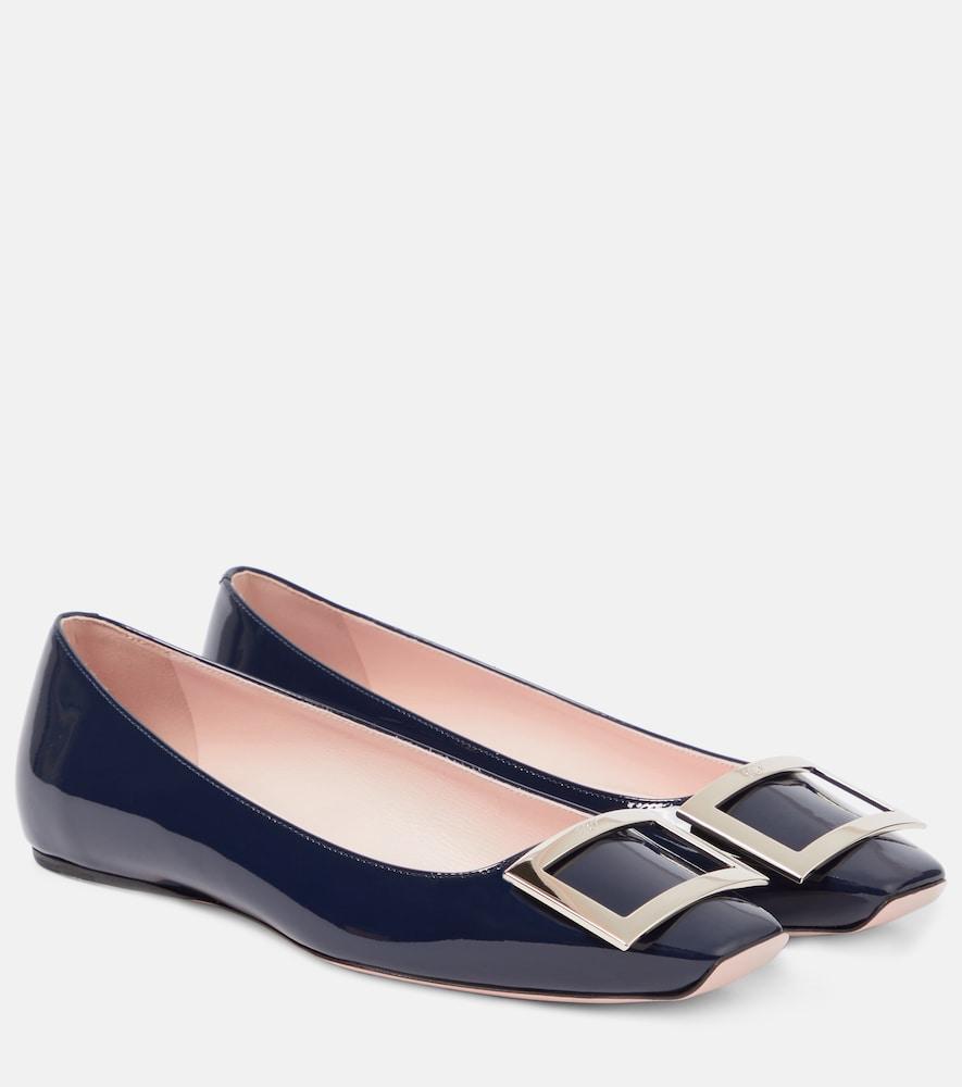 roger vivier trompette patent leather ballet flats