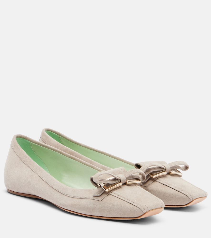 roger vivier trompette suede ballet flats