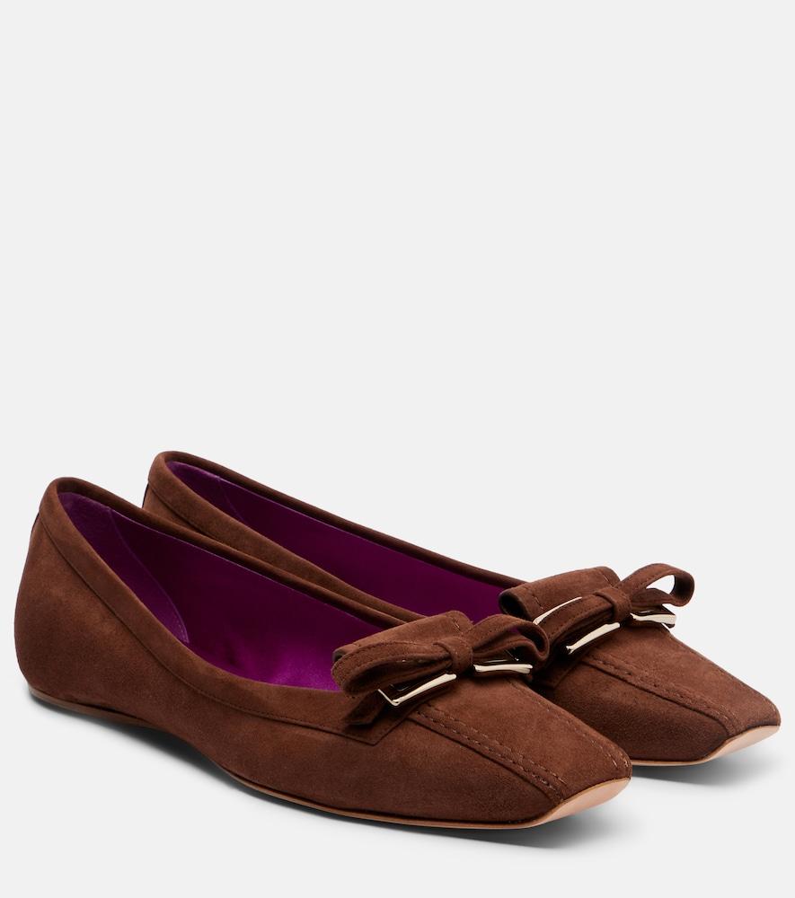 roger vivier trompette suede ballet flats