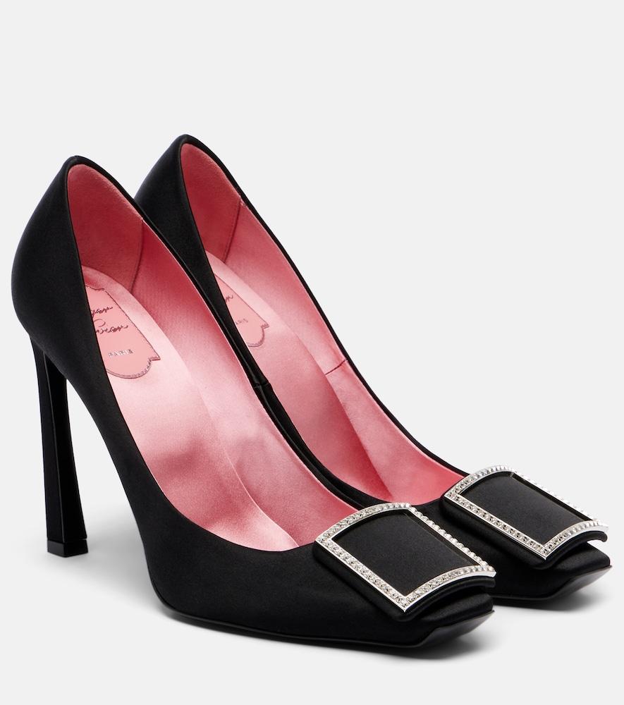 roger vivier trumpette 100 satin pumps