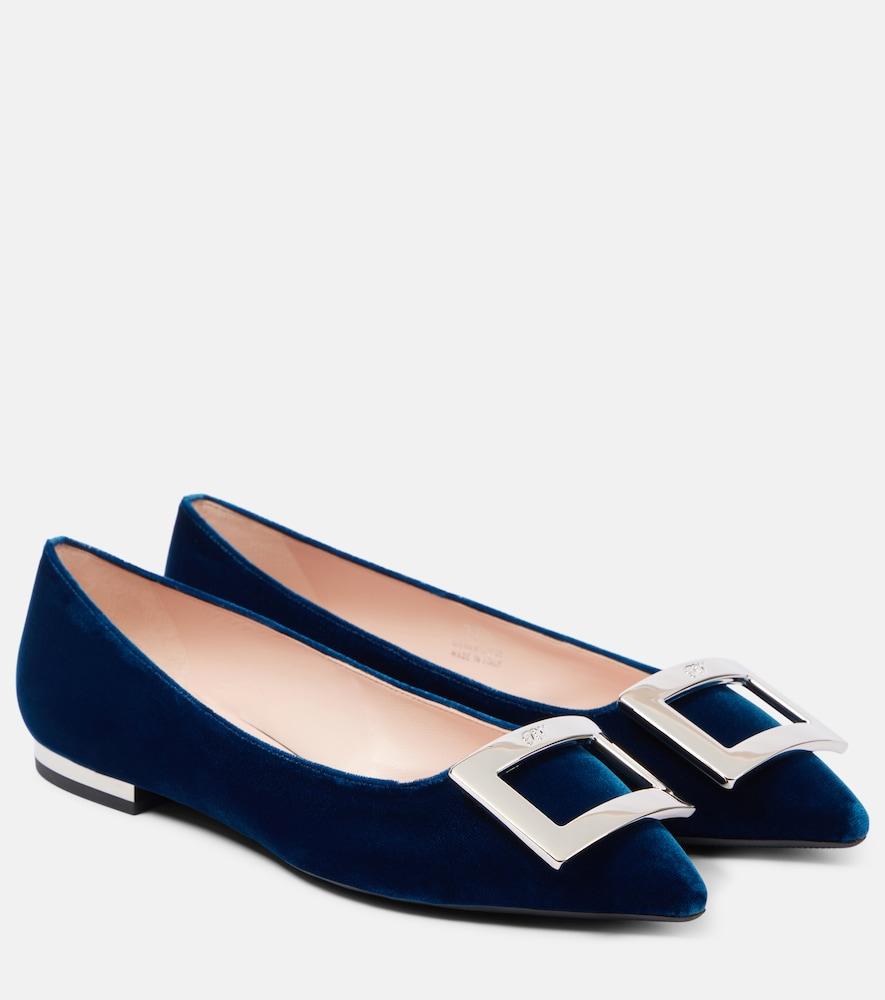 roger vivier velvet ballet flats