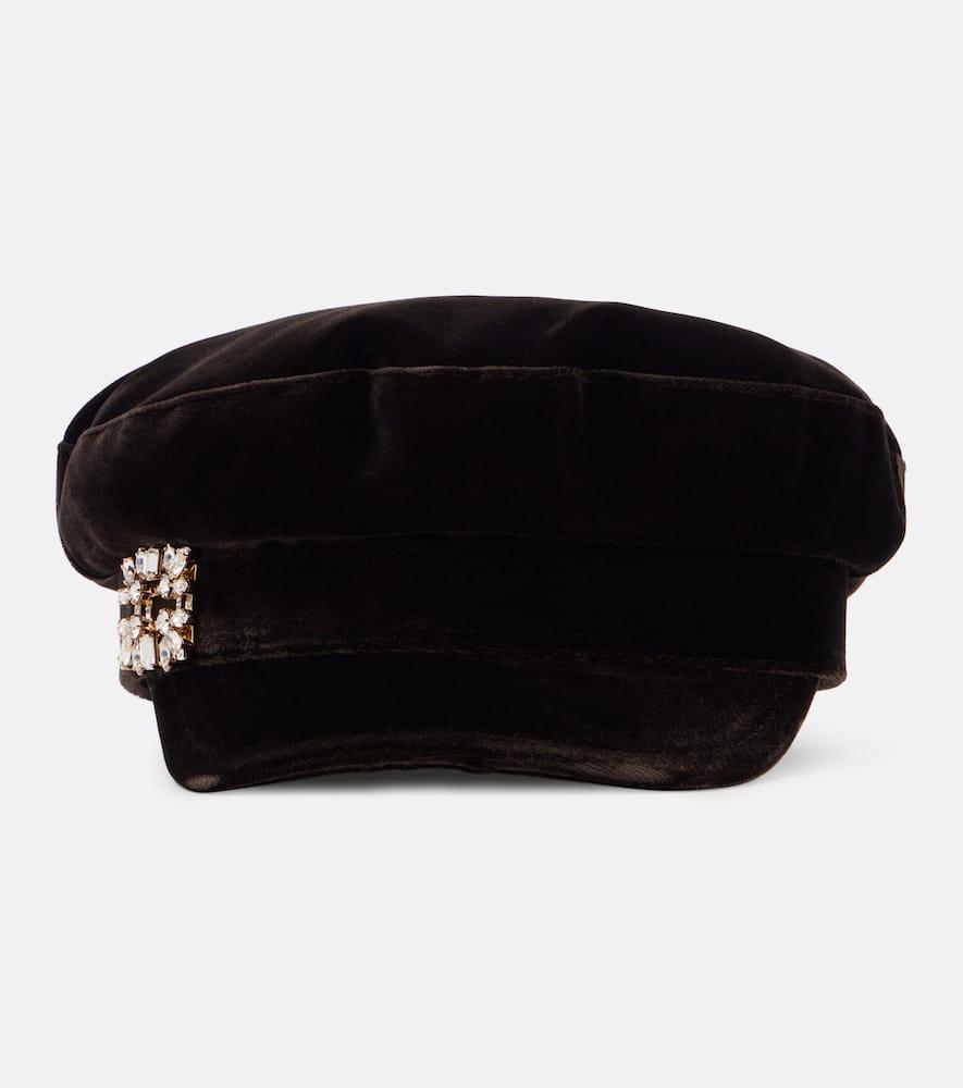 roger vivier velvet newsboy cap