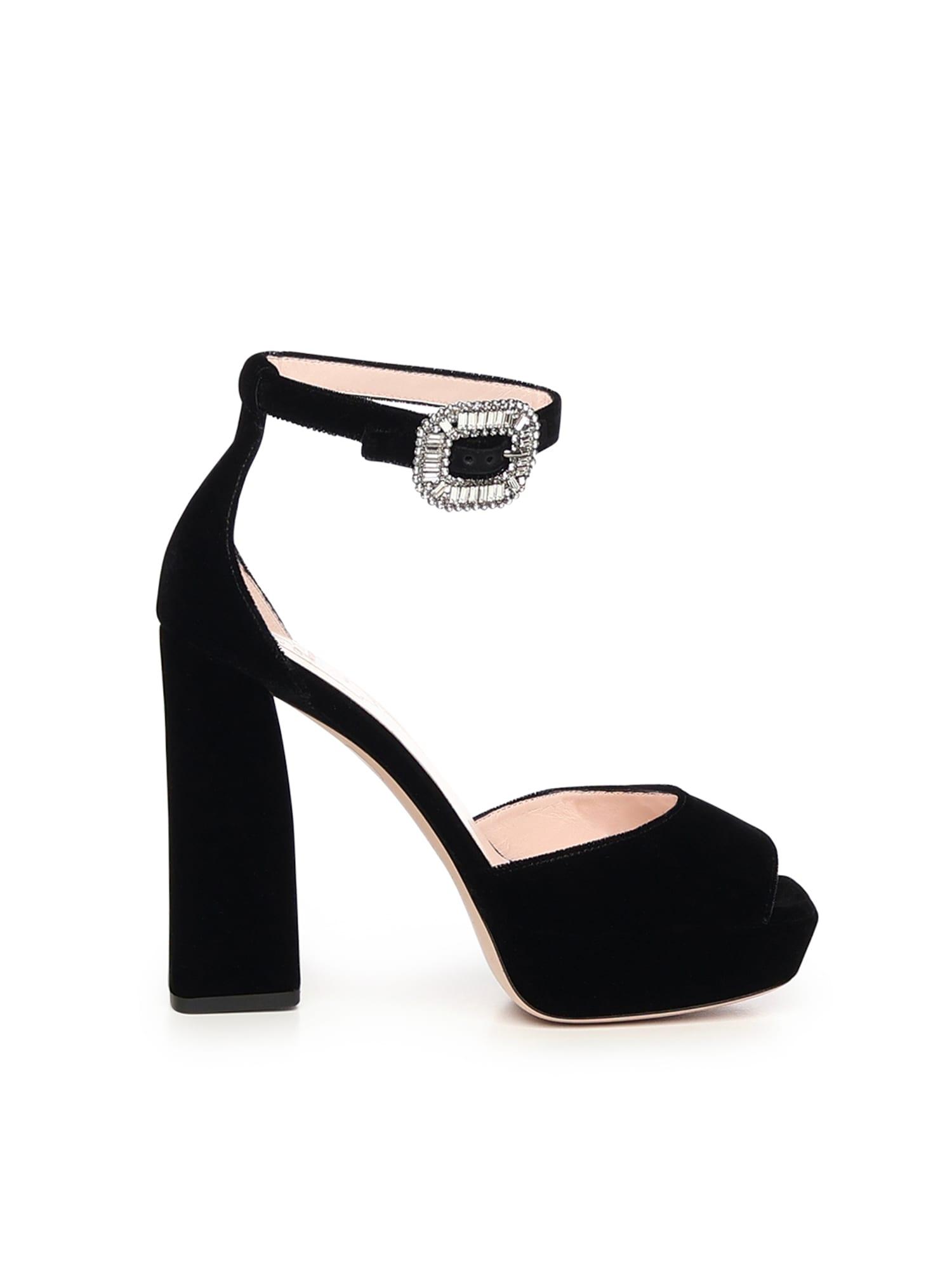 roger vivier velvet platform sandals