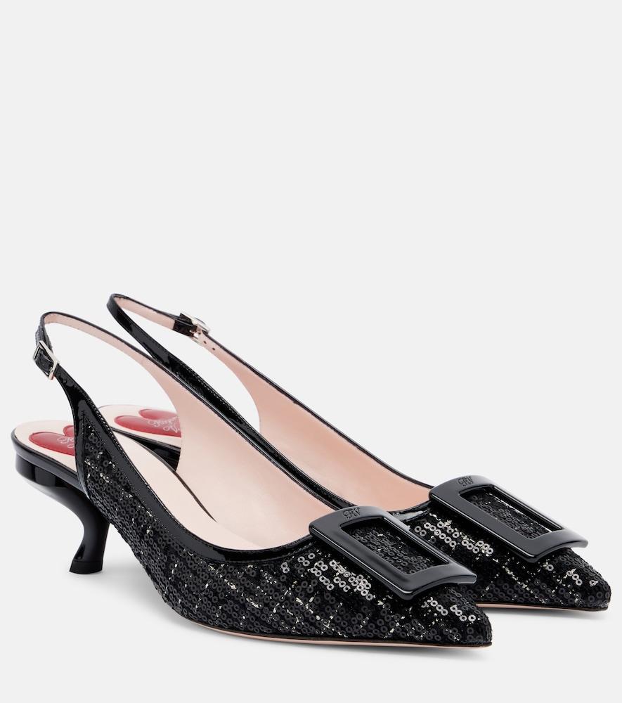 roger vivier virgule 55 sequined slingback pumps