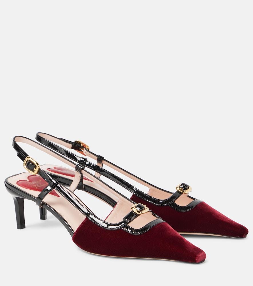 roger vivier viv' canard 55 velvet slingback pumps
