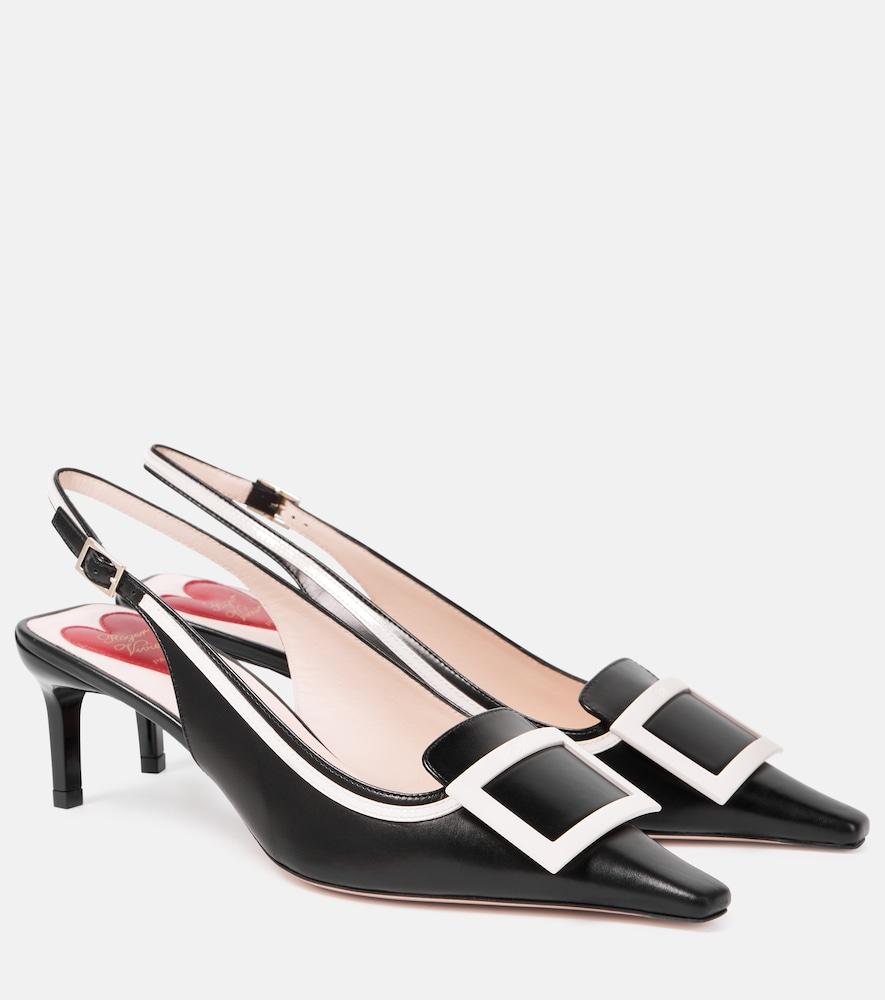 roger vivier viv' canard leather slingback pumps