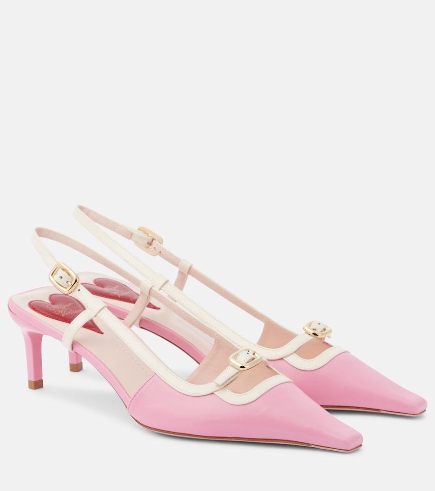 roger vivier viv' canard leather slingback pumps