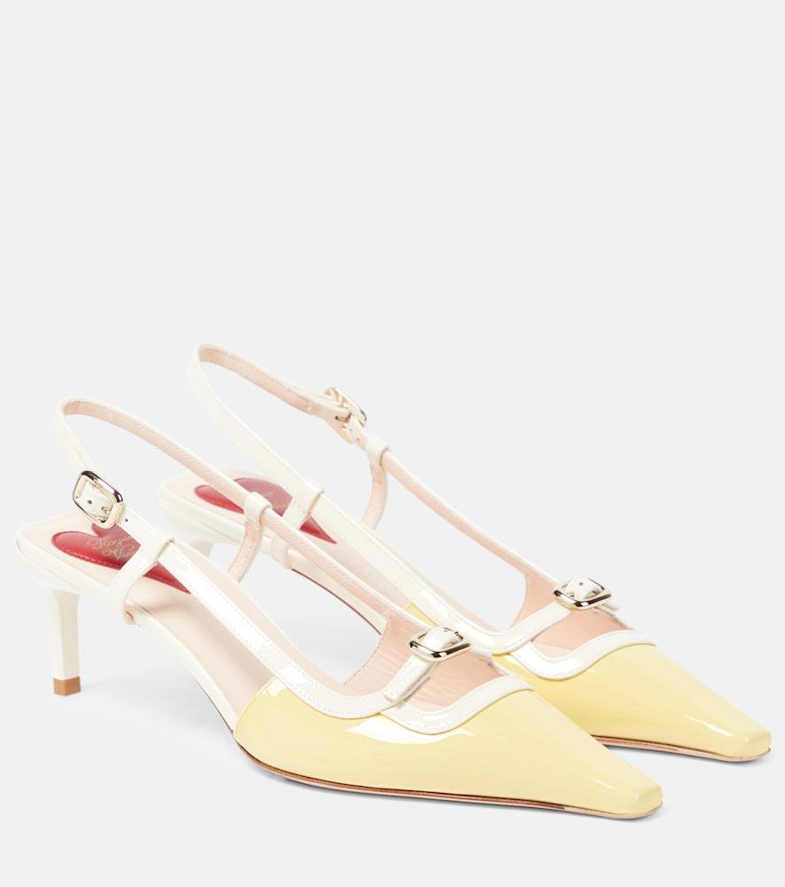 roger vivier viv' canard patent leather slingback pumps