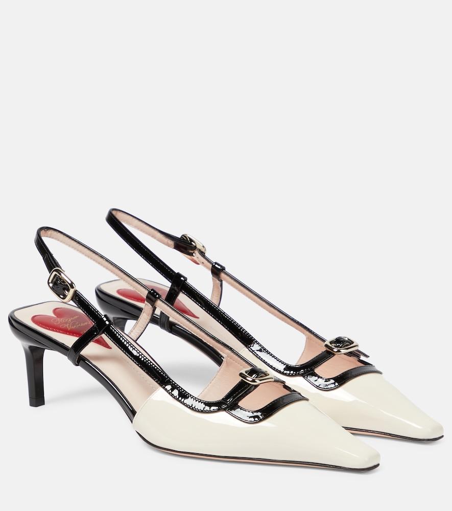 roger vivier viv' canard patent leather slingback pumps