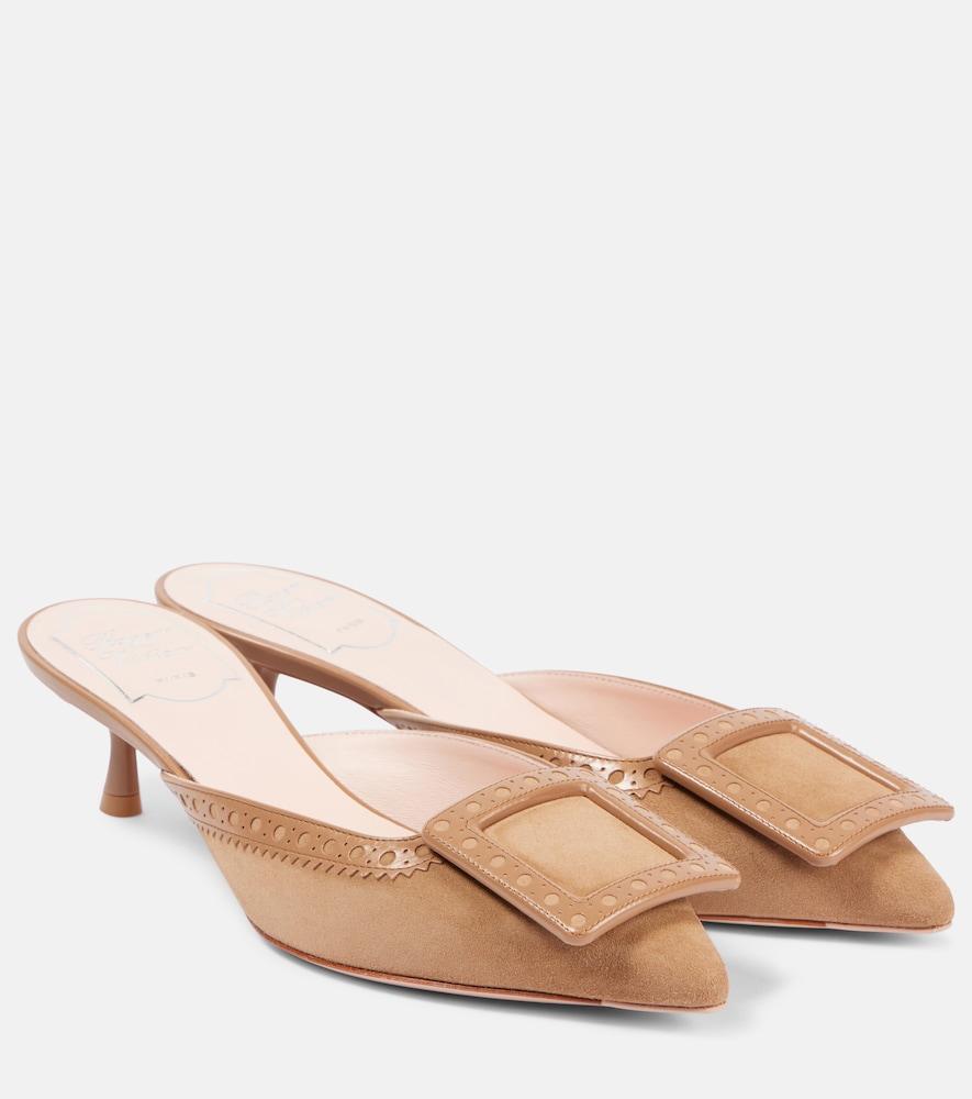 roger vivier viv' in the city 45 suede mules