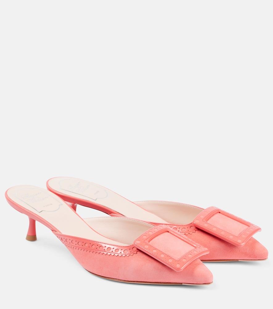 roger vivier viv' in the city suede mules