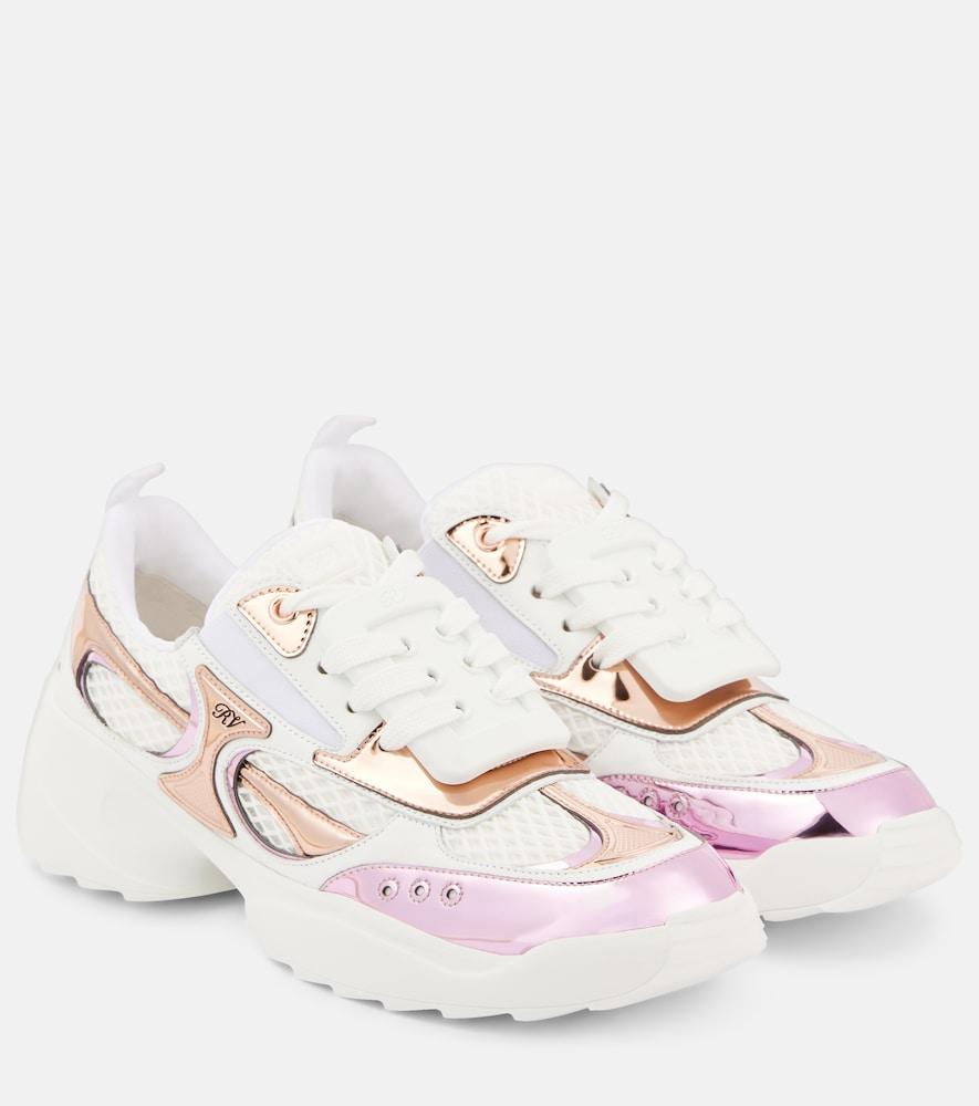 roger vivier viv' on the run leather sneakers