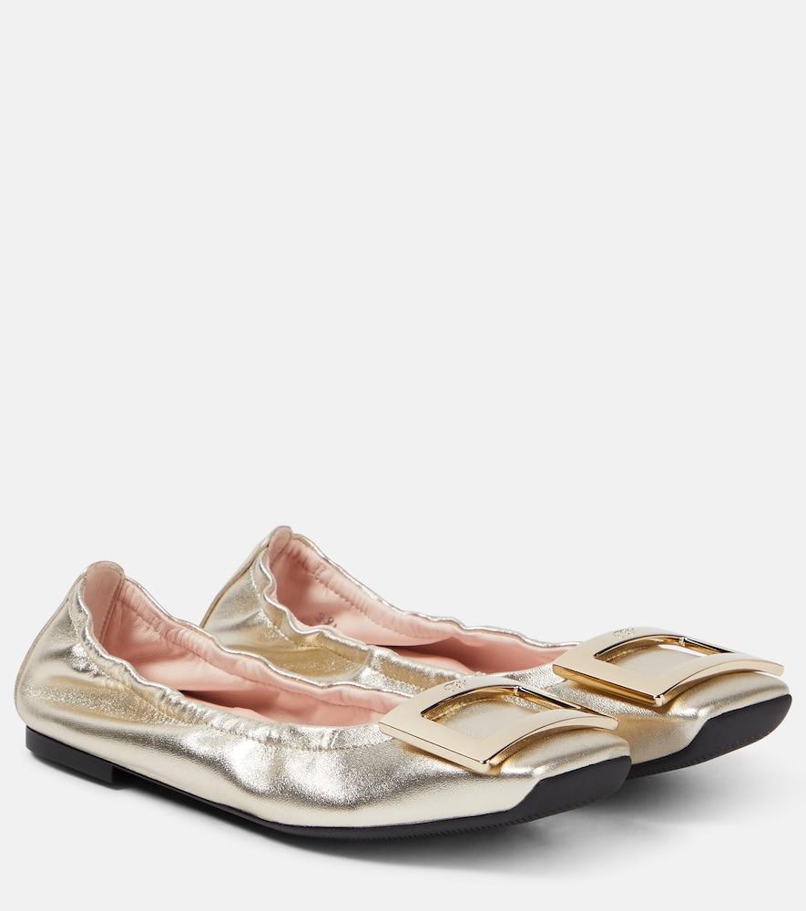 roger vivier viv' pockette leather ballet flats