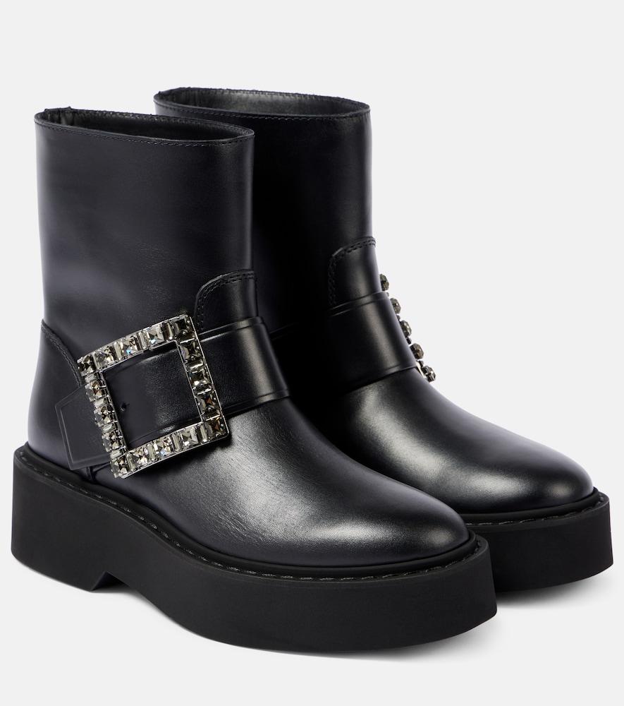 roger vivier viv' rangers leather combat boots
