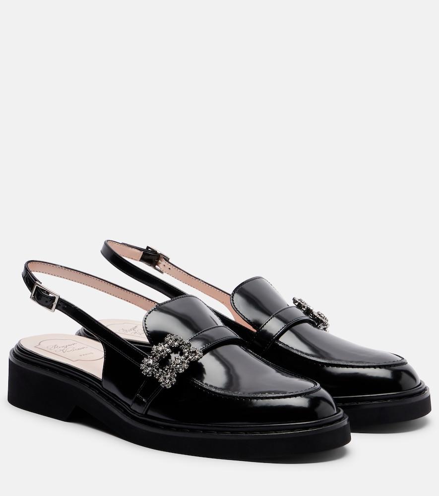 roger vivier viv' rangers leather slingback loafers