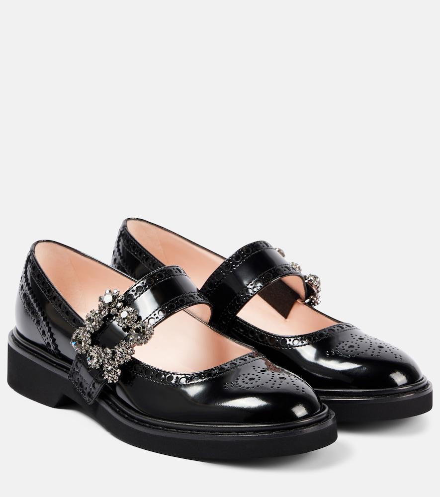 roger vivier viv' rangers patent leather mary jane flats