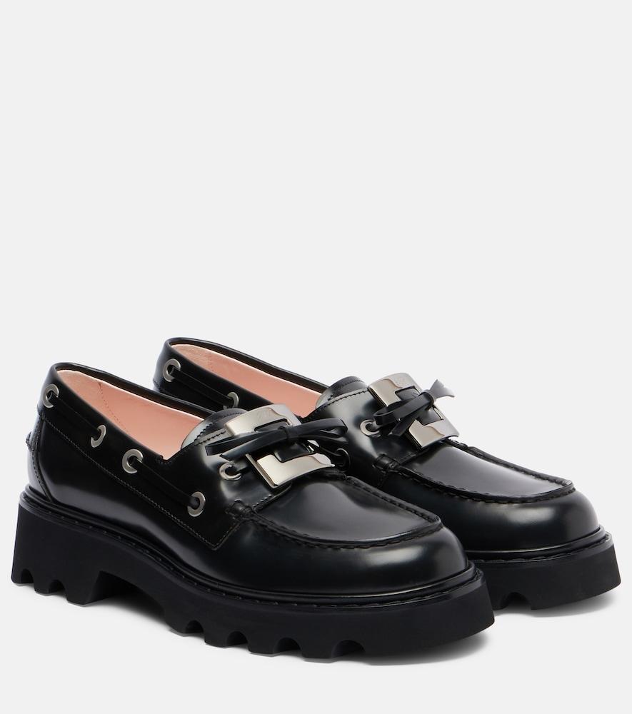 roger vivier viv' rangers truck leather loafers