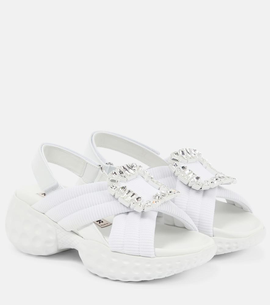 roger vivier viv' run embellished slingback sandals