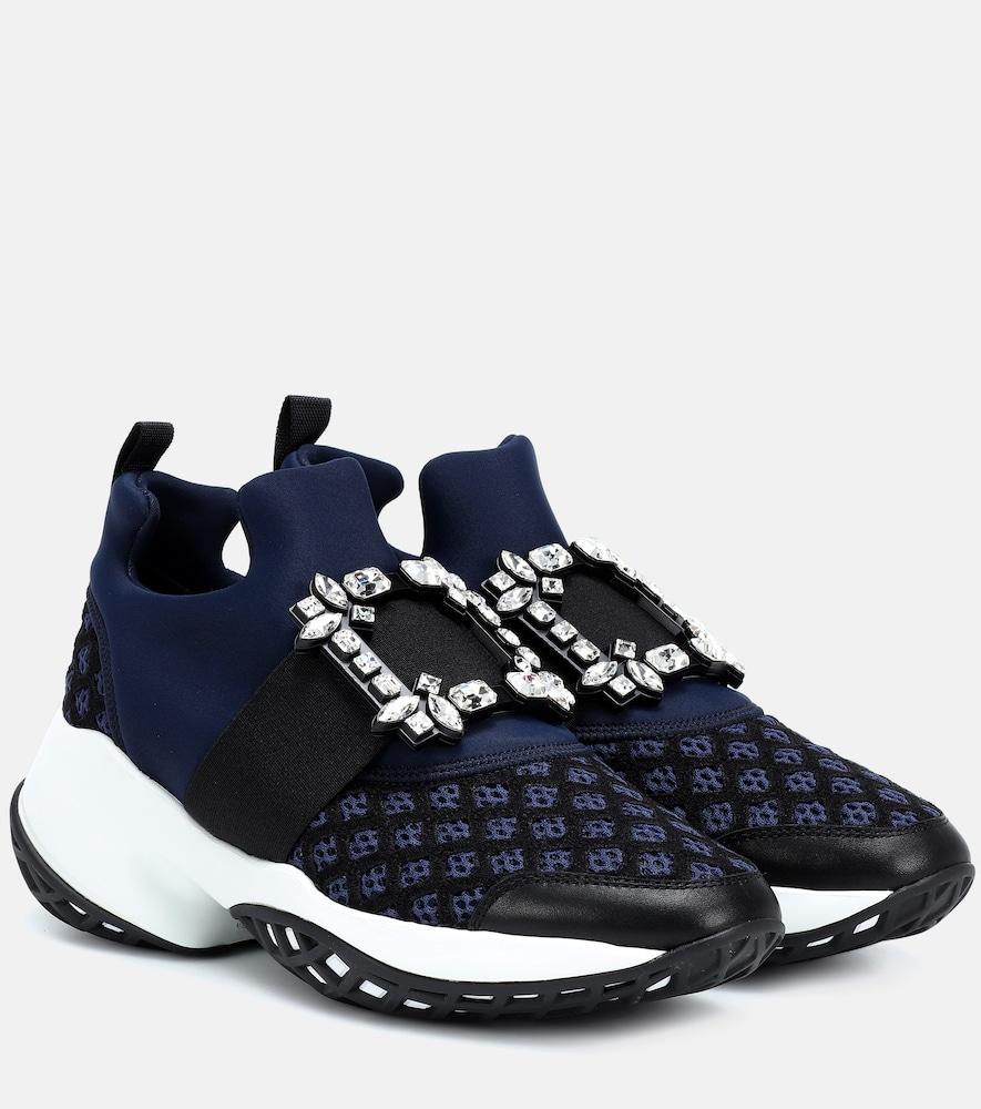 roger vivier viv' run strass buckle sneakers