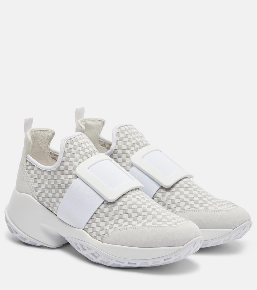 roger vivier viv' run woven sneakers