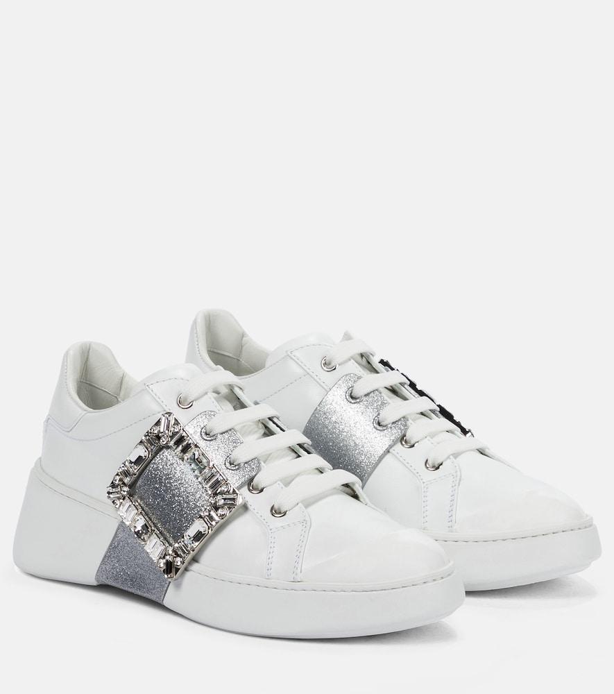 roger vivier viv' skate leather sneakers