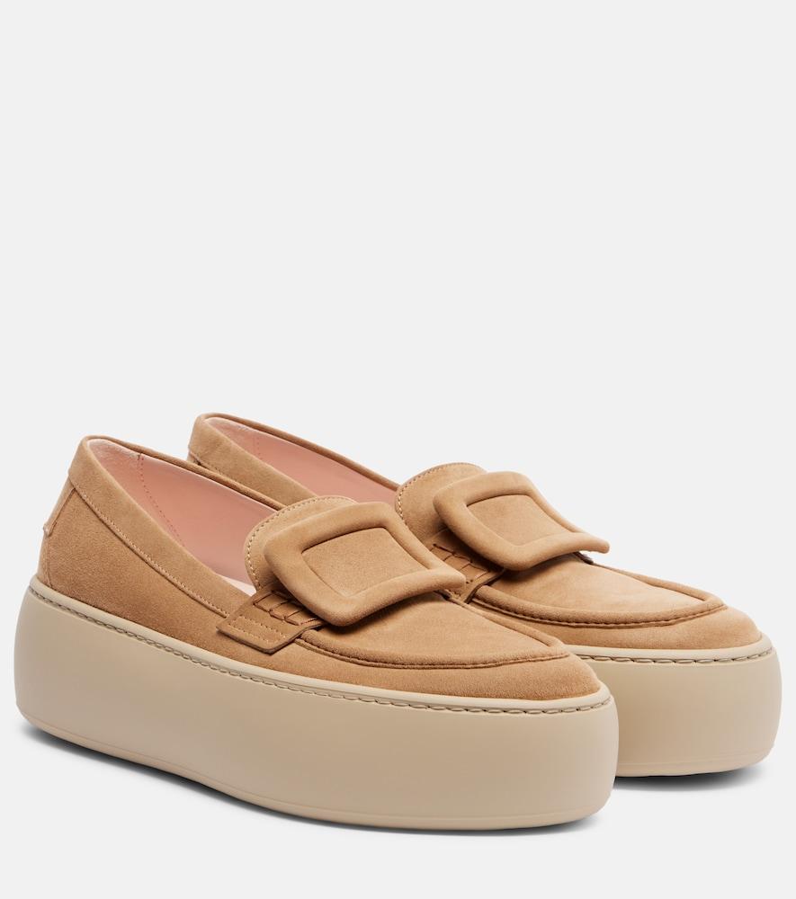 roger vivier viv' up suede platform loafers