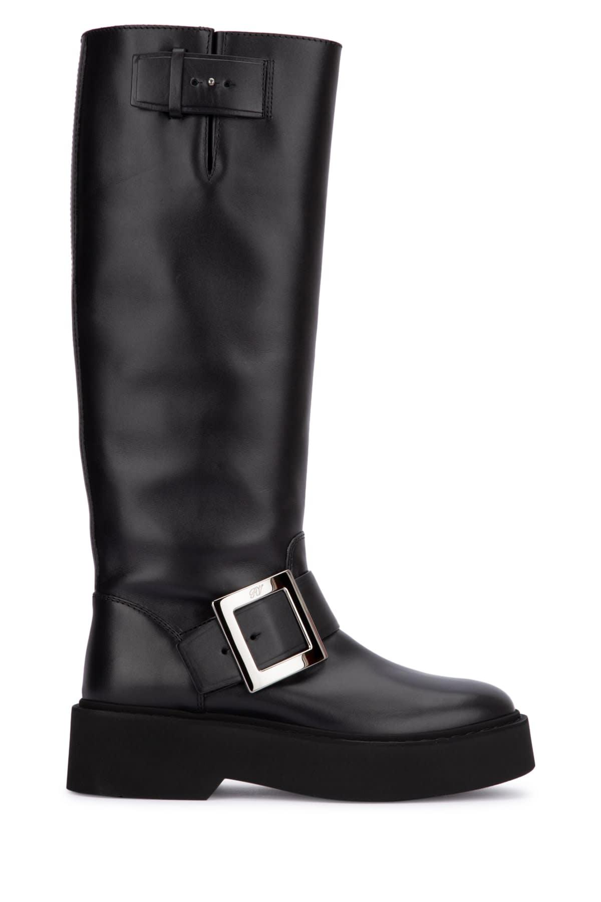 roger vivier viv rangers high metal bikers boots
