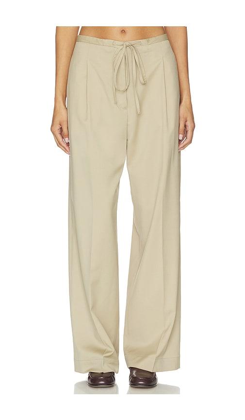 rohe relaxed drawstring trousers in beige.