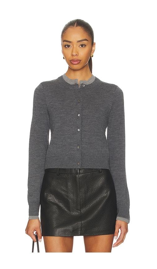 rokh layered cardigan in grey.