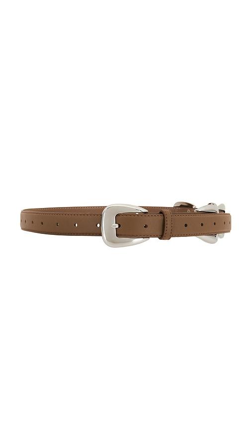 rokh multi buckle belt in tan.