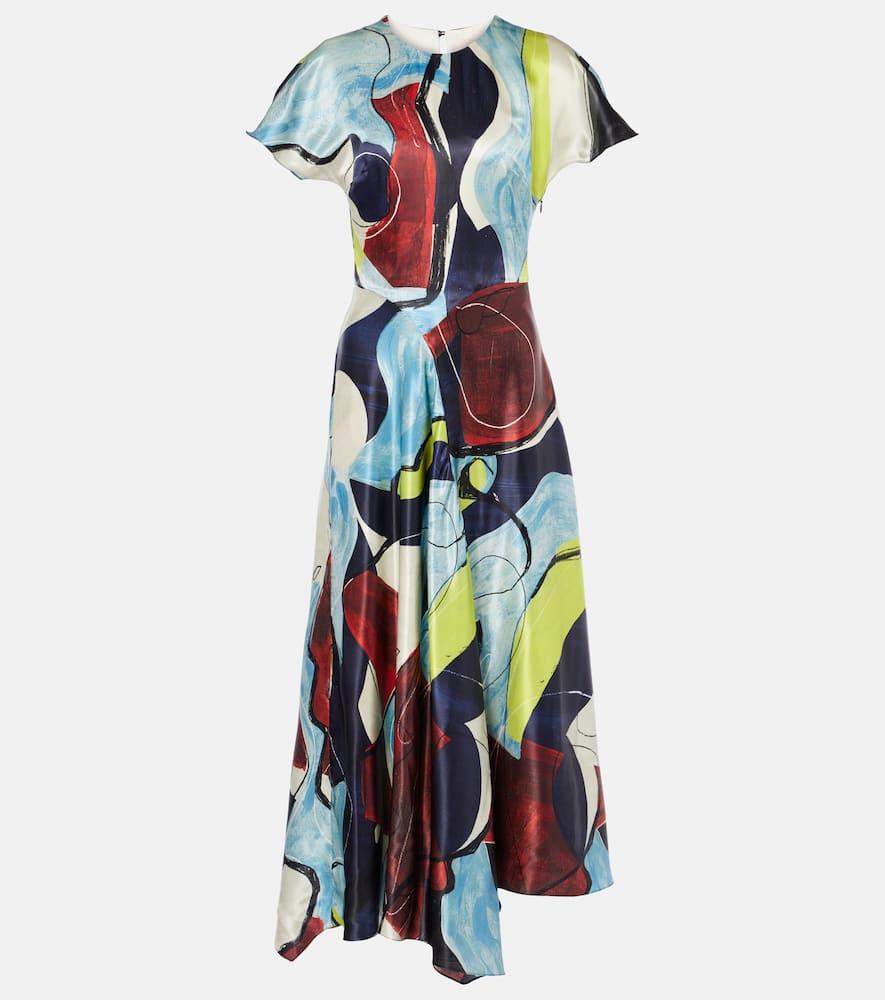roksanda adriana printed satin midi dress