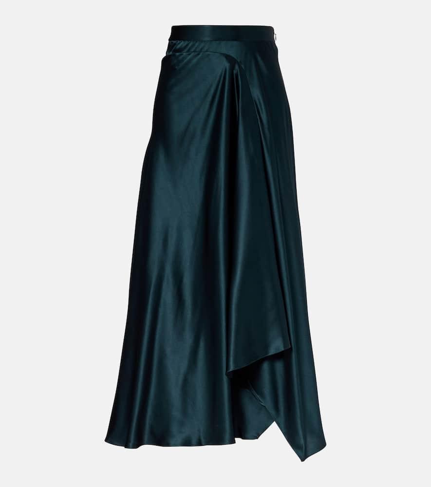 roksanda asha asymmetric silk satin maxi skirt