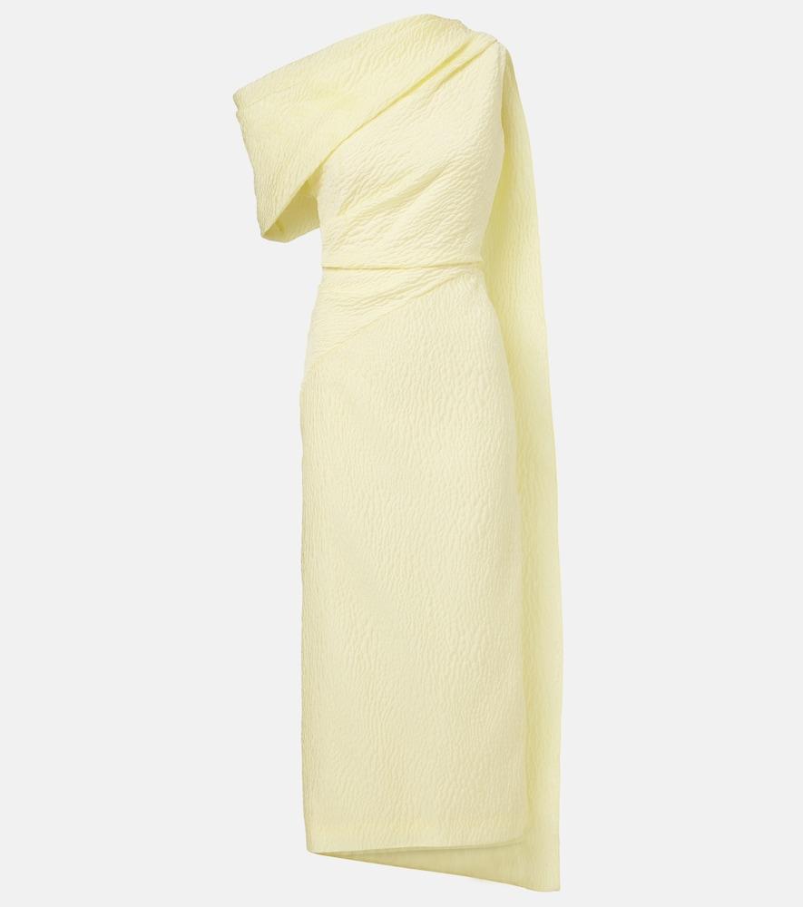 roksanda maite caped cloqué midi dress