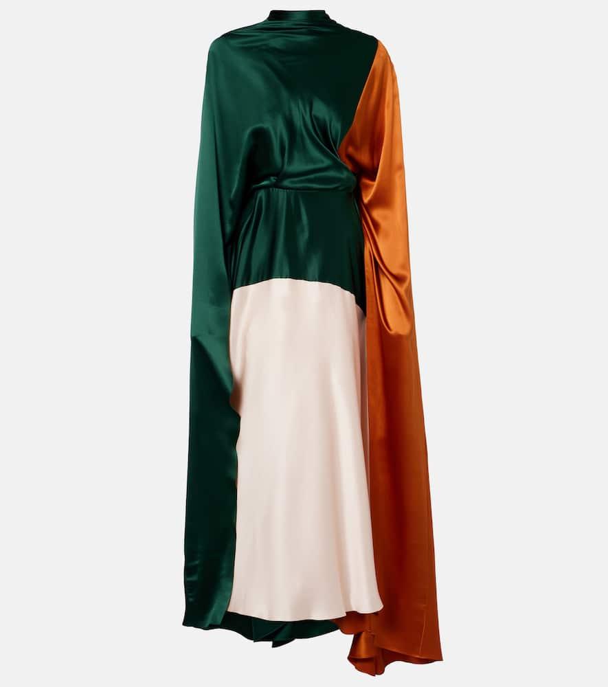 roksanda neolitsea caped silk satin gown