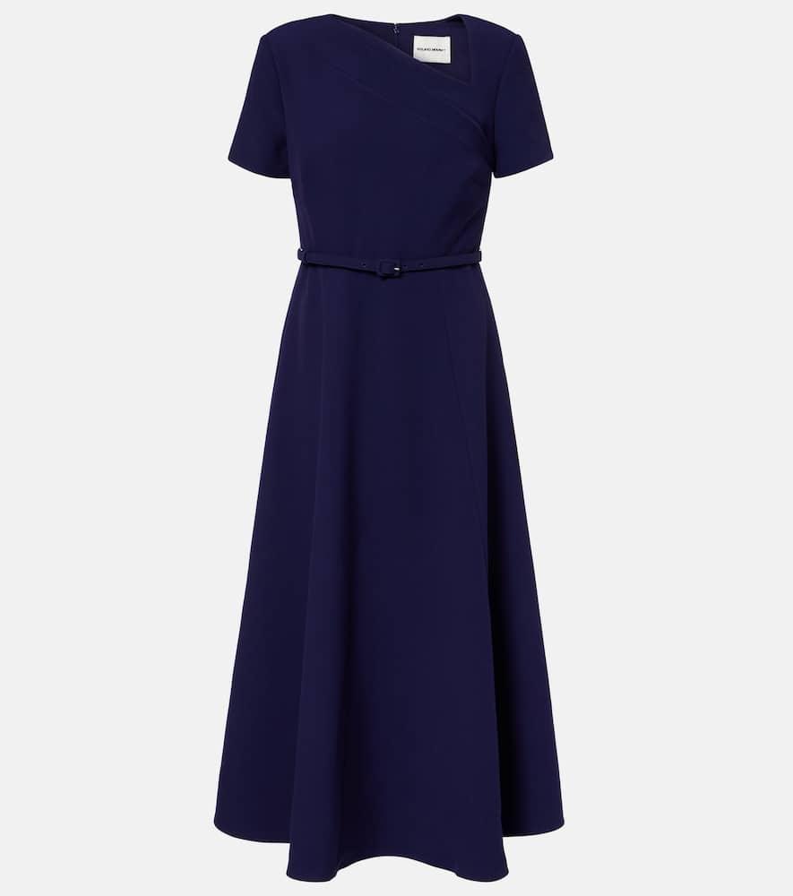 roland mouret asymmetric belted crêpe midi dress