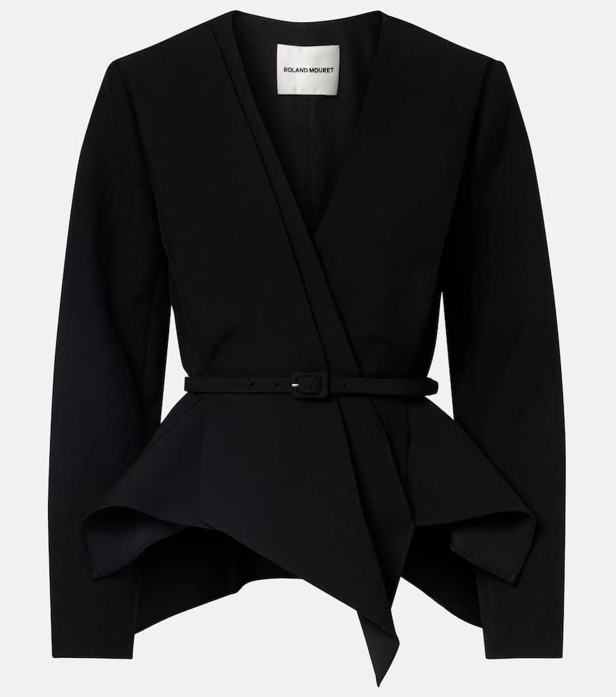 roland mouret asymmetric draped crêpe blazer