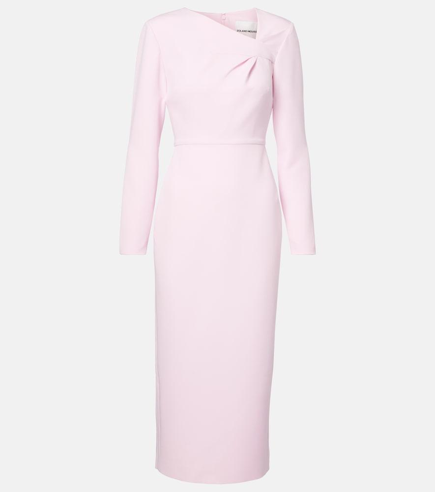 roland mouret asymmetric draped crêpe midi dress