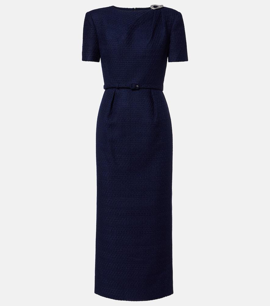 roland mouret belted bouclé midi dress