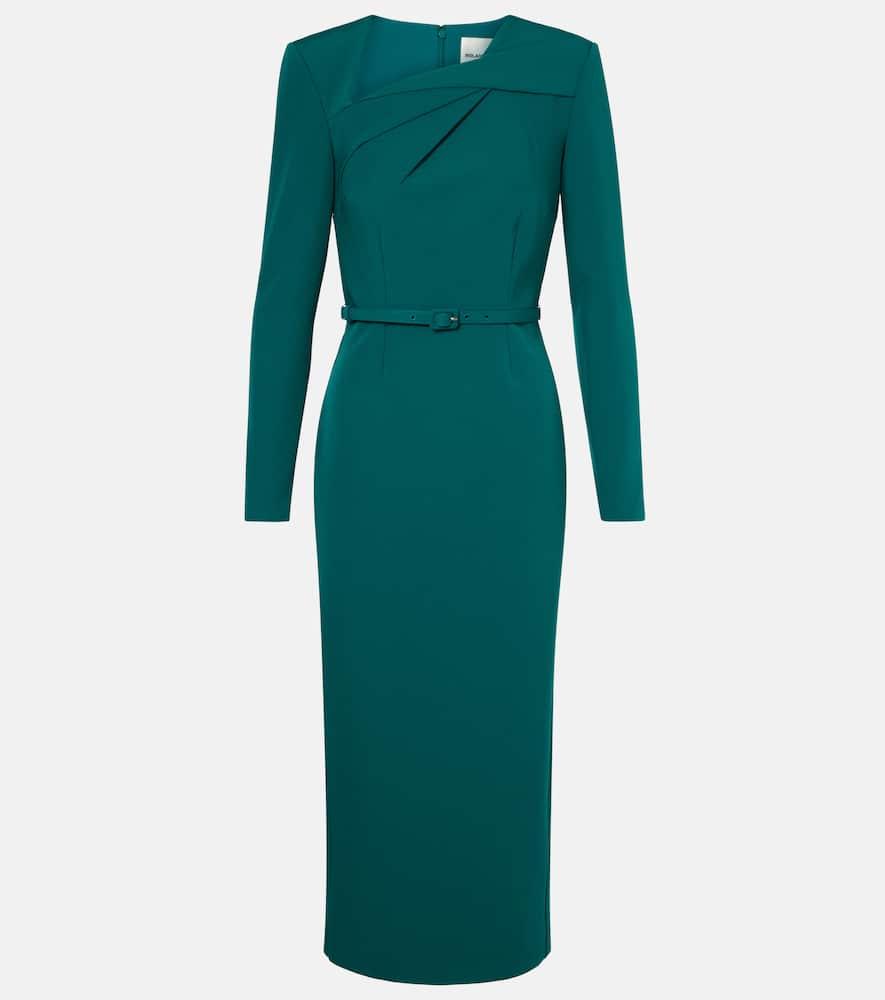 roland mouret belted crêpe midi dress