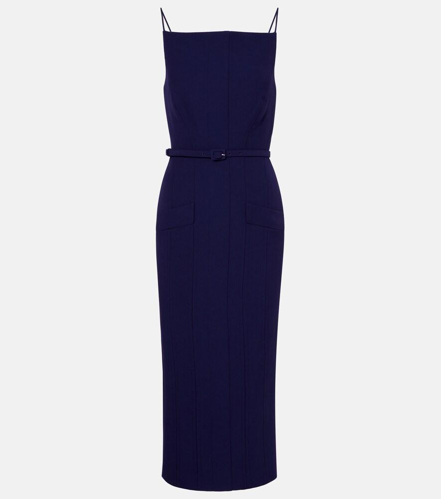 roland mouret belted crêpe midi dress
