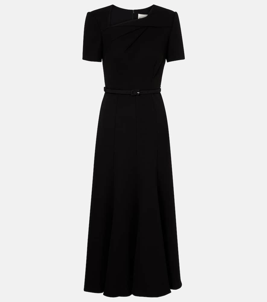roland mouret belted crêpe midi dress