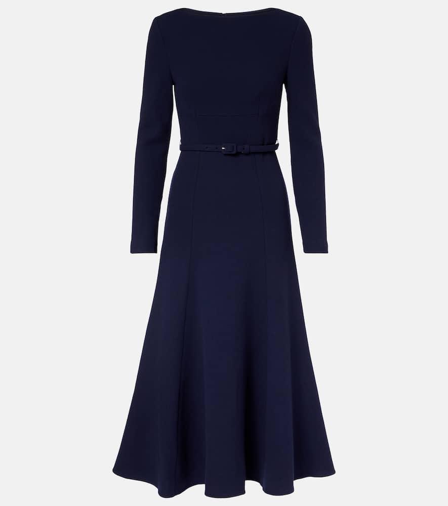 roland mouret belted wool crêpe midi dress