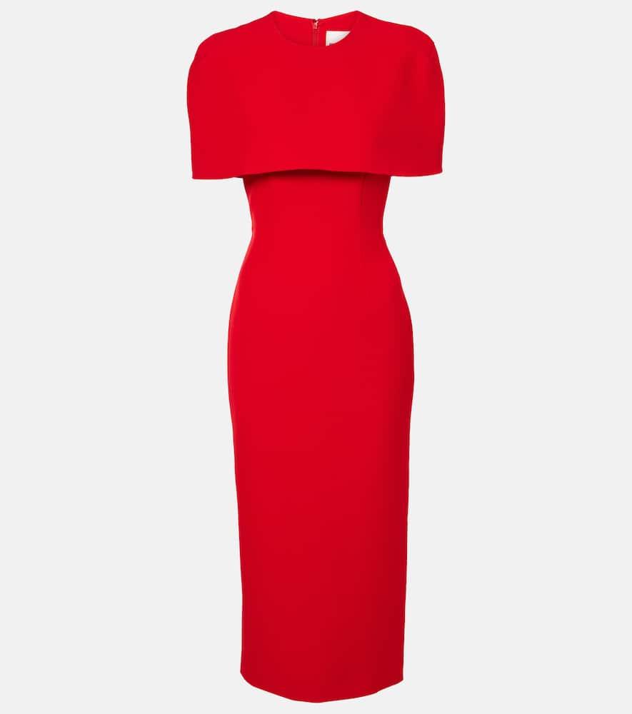roland mouret caped crêpe midi dress